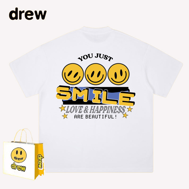 Drew T-shirts Short Sleeve T-shirt Alphabet Graffiti Print