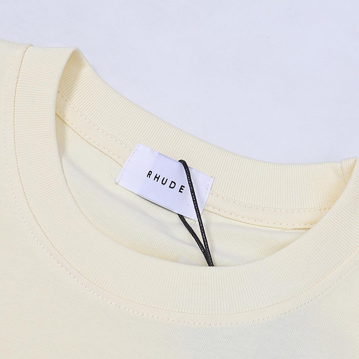 Rhude T-shirts LAGO DI COMO Printed Cotton Casual Short Sleeve Men and Women